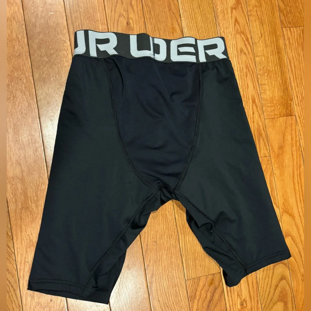 Under Armour Black Mens M medium Athletic compression Shorts-sliding - Picture 2 of 4